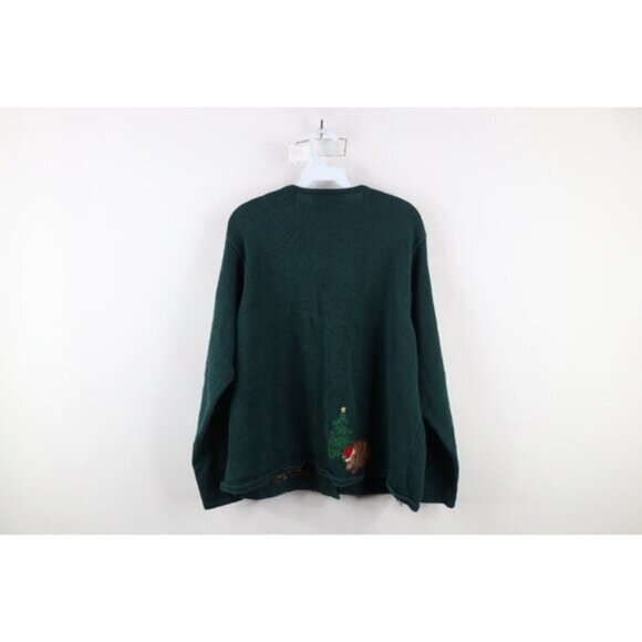 Vintage Y2K 2001 Womens 3X Christmas Cat Bells Wool Blend Knit Cardigan Sweater - Picture 14 of 16